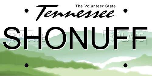 SHONUFF Tennessee License Plate