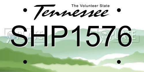 SHP1576 Tennessee License Plate