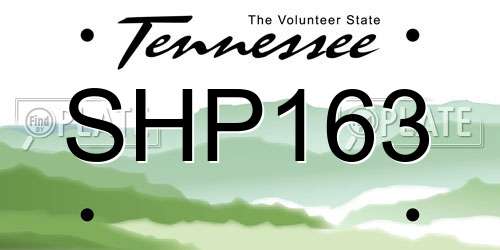 SHP163 Tennessee License Plate