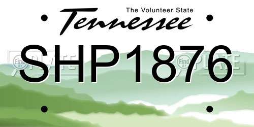 SHP1876 Tennessee License Plate