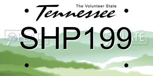 SHP199 Tennessee License Plate