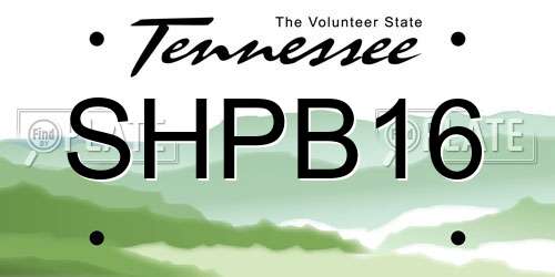 SHPB16 Tennessee License Plate
