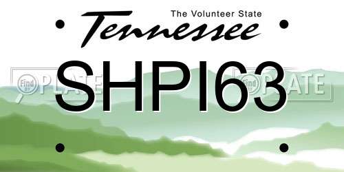 SHPI63 Tennessee License Plate