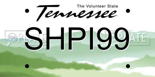 SHPI99 Tennessee License Plate