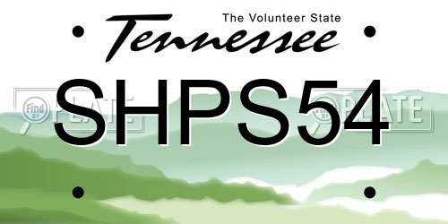 SHPS54 Tennessee License Plate