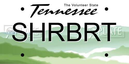 SHRBRT Tennessee License Plate