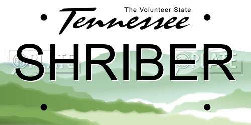 SHRIBER Tennessee License Plate