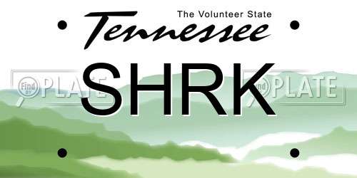 SHRK Tennessee License Plate