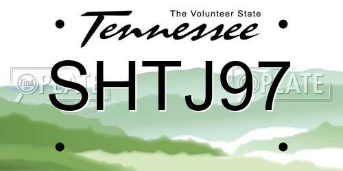 SHTJ97 Tennessee License Plate