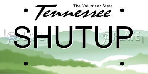 SHUTUP Tennessee License Plate
