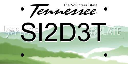 SI2D3T Tennessee License Plate