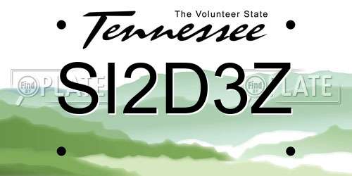 SI2D3Z Tennessee License Plate