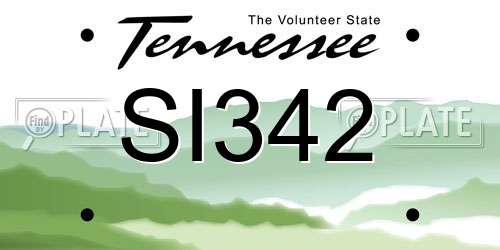 SI342 Tennessee License Plate