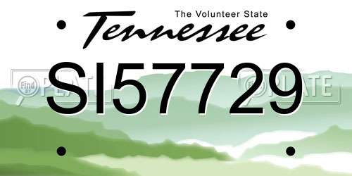 SI57729 Tennessee License Plate