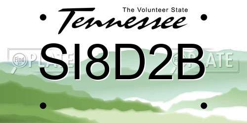SI8D2B Tennessee License Plate