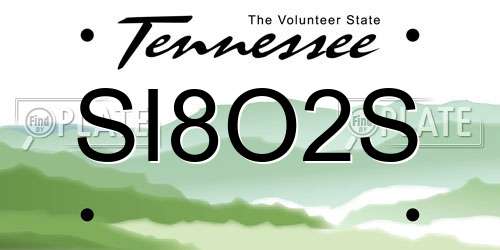 SI8O2S Tennessee License Plate