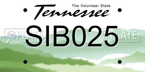 SIB025 Tennessee License Plate