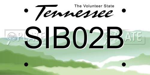 SIB02B Tennessee License Plate