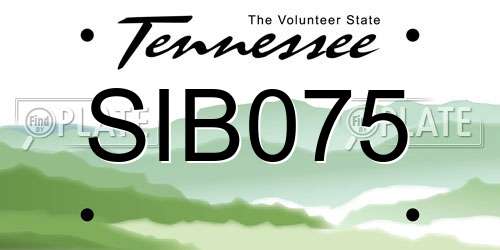 SIB075 Tennessee License Plate