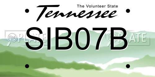 SIB07B Tennessee License Plate