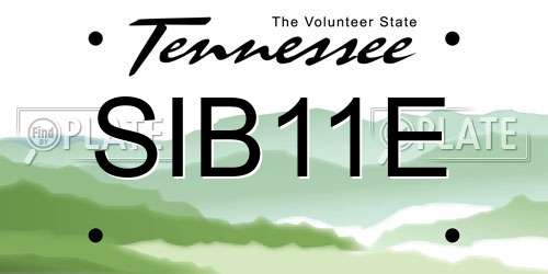 SIB11E Tennessee License Plate
