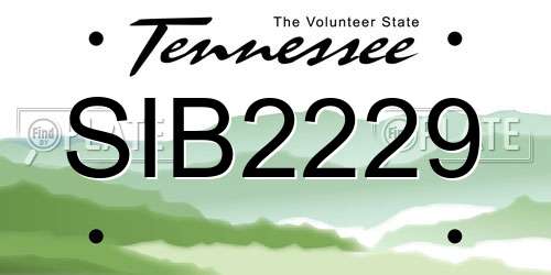 SIB2229 Tennessee License Plate