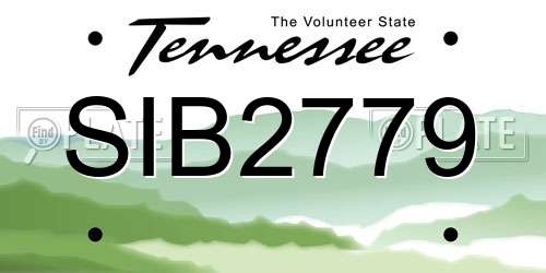 SIB2779 Tennessee License Plate