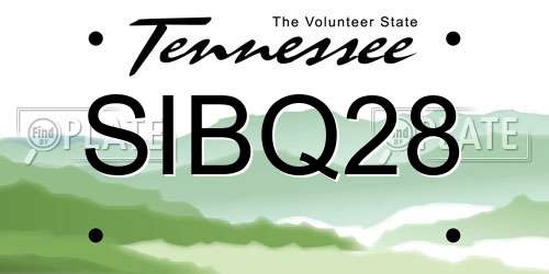 SIBQ28 Tennessee License Plate