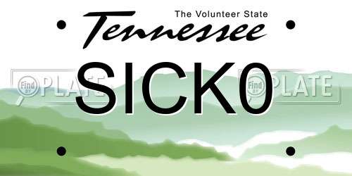 SICK0 Tennessee License Plate