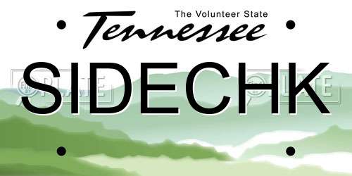 SIDECHK Tennessee License Plate