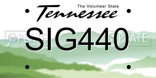 SIG440 Tennessee License Plate