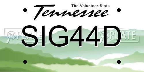 SIG44D Tennessee License Plate