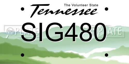 SIG480 Tennessee License Plate