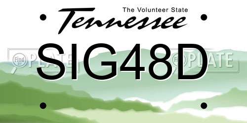SIG48D Tennessee License Plate