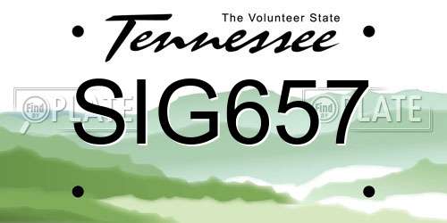 SIG657 Tennessee License Plate