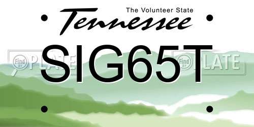 SIG65T Tennessee License Plate