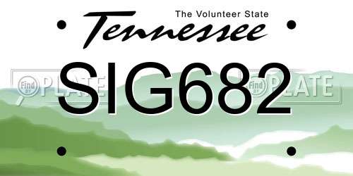 SIG682 Tennessee License Plate