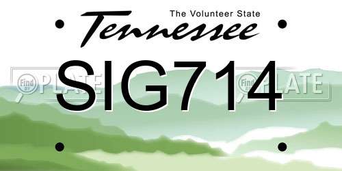 SIG714 Tennessee License Plate