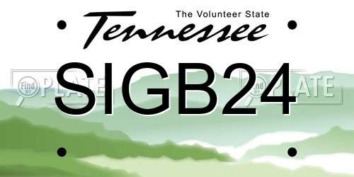 SIGB24 Tennessee License Plate
