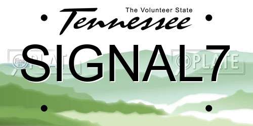 SIGNAL7 Tennessee License Plate