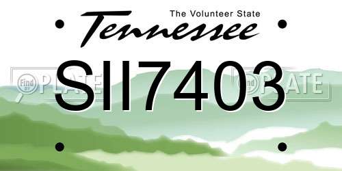 SII7403 Tennessee License Plate