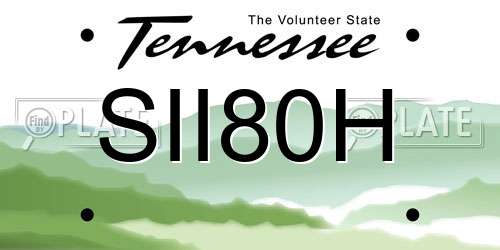SII80H Tennessee License Plate