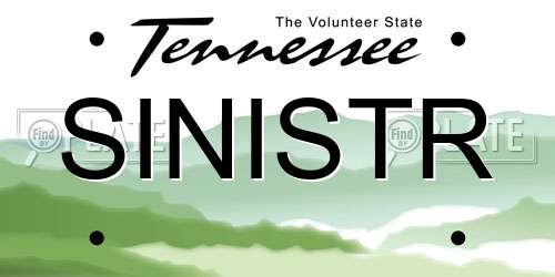 SINISTR Tennessee License Plate