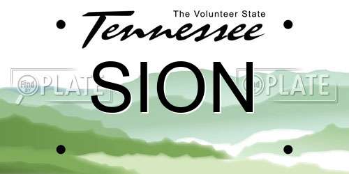 SION Tennessee License Plate