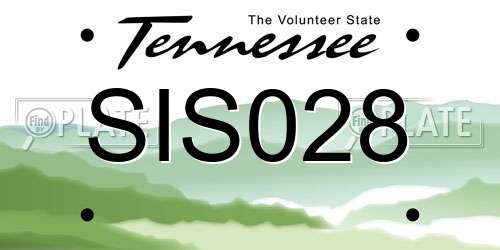 SIS028 Tennessee License Plate
