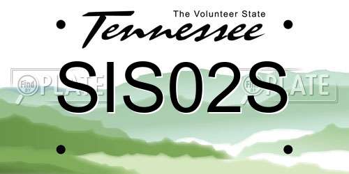SIS02S Tennessee License Plate