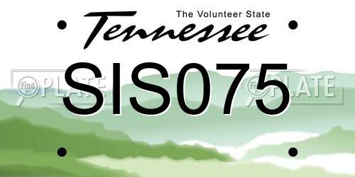 SIS075 Tennessee License Plate