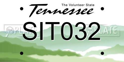 SIT032 Tennessee License Plate