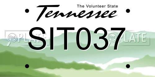 SIT037 Tennessee License Plate