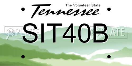 SIT40B Tennessee License Plate